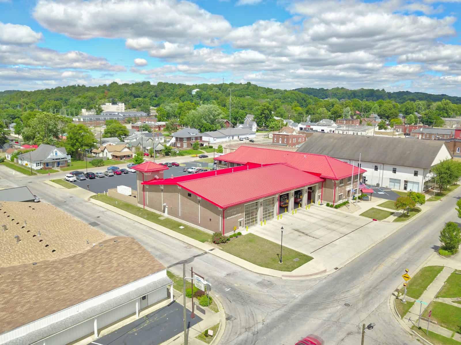 Aerial Drone Photos of the Martinsville, IN Fire Station