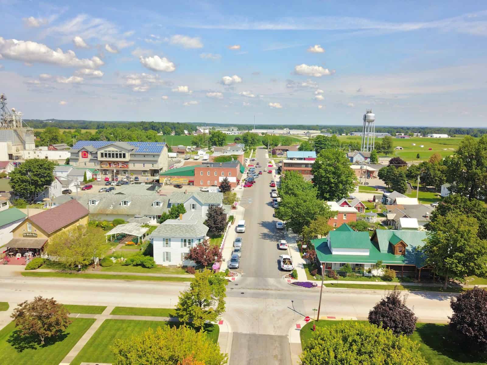 Aerial Drone Photos Of Downtown Shipshewana Indiana   Shipshewana Morton St. Indiana 3 