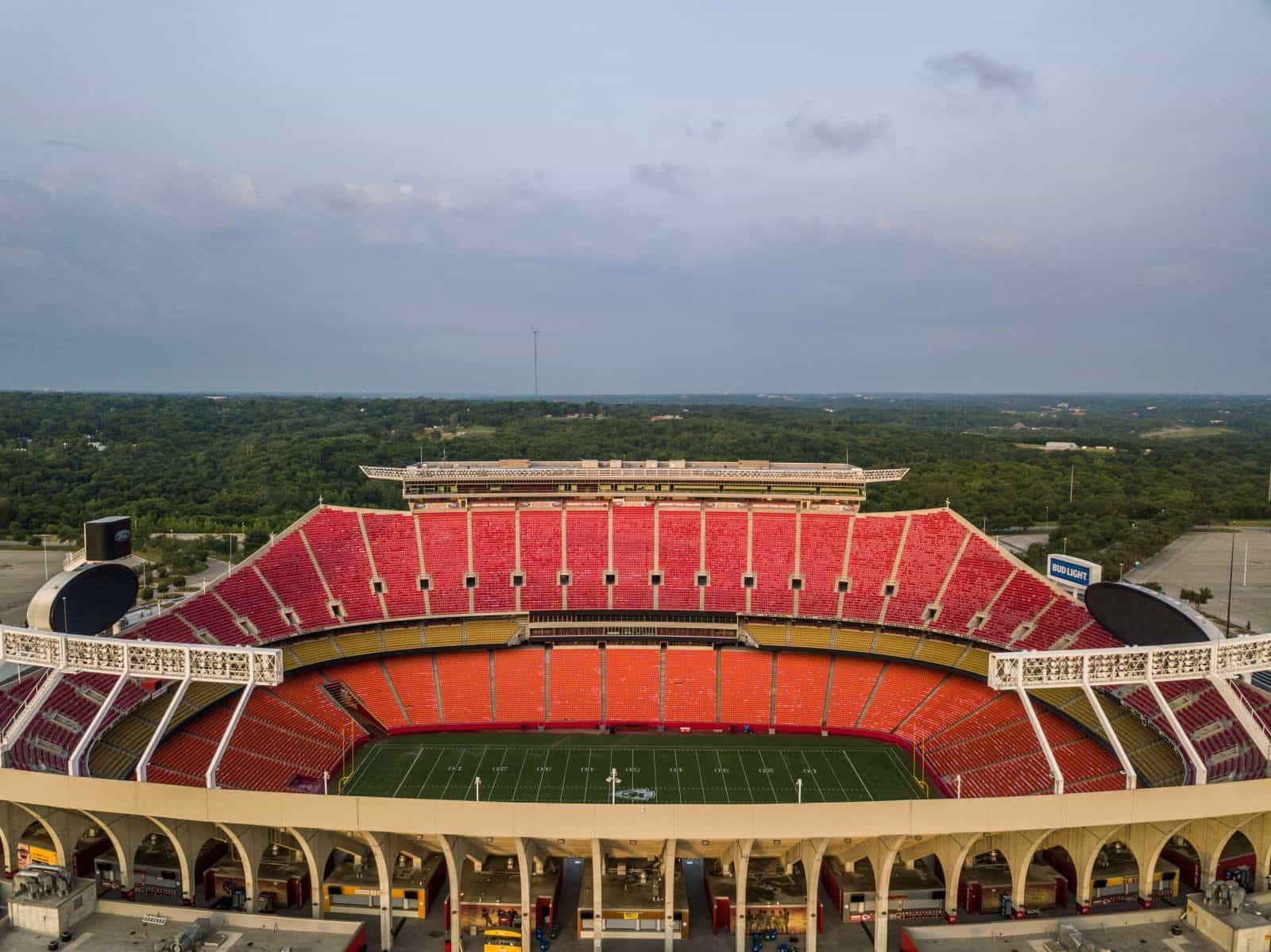 Drone Imagery of Arrowhead Stadium Kansas City, Missouri