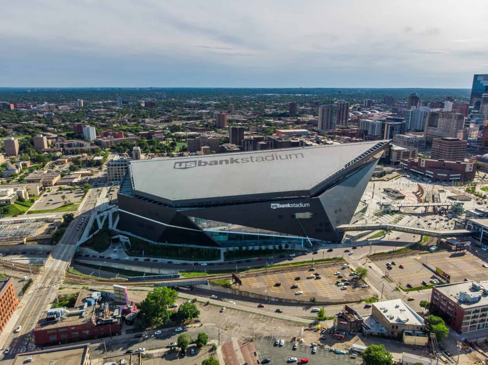 Aerial Drone Photos Of U S Bank Stadium Minneapolis MN   Dronegenuity Minnesota Vikings 18 