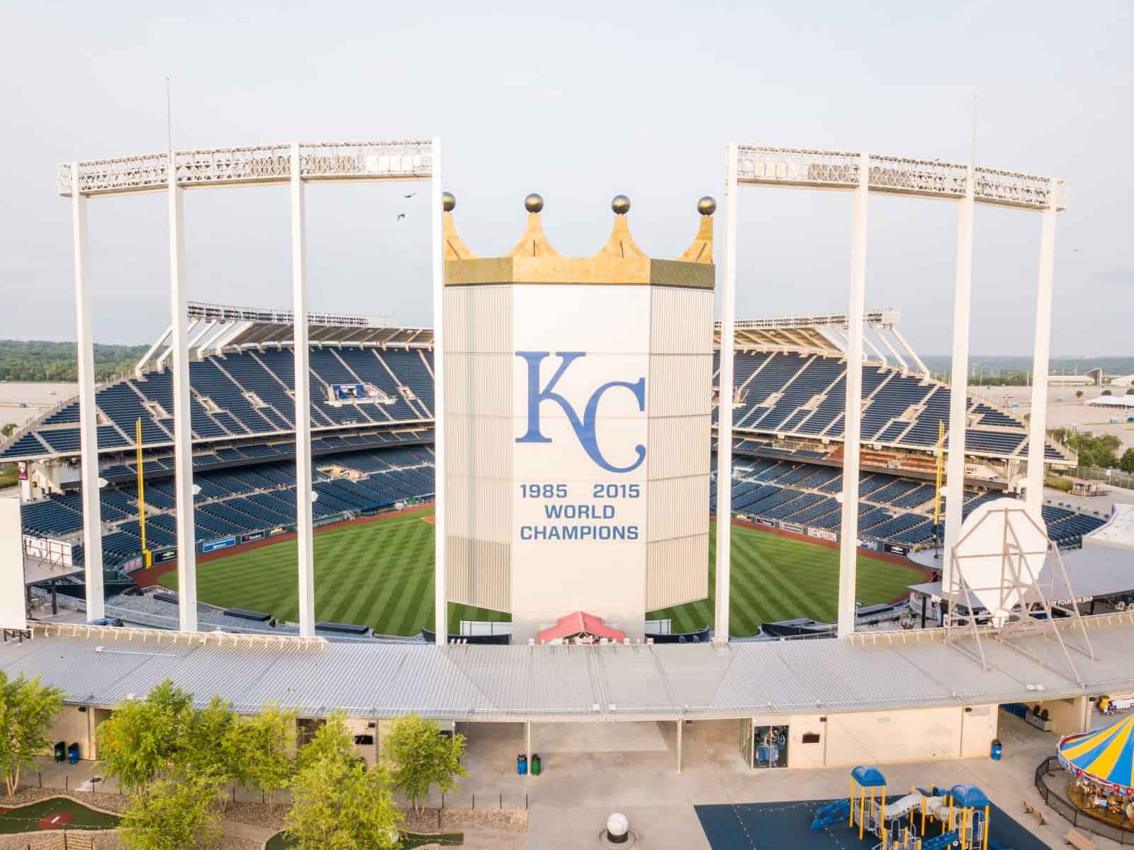 Aerial Drone Photos of Kauffman Stadium - Kansas City, Missouri