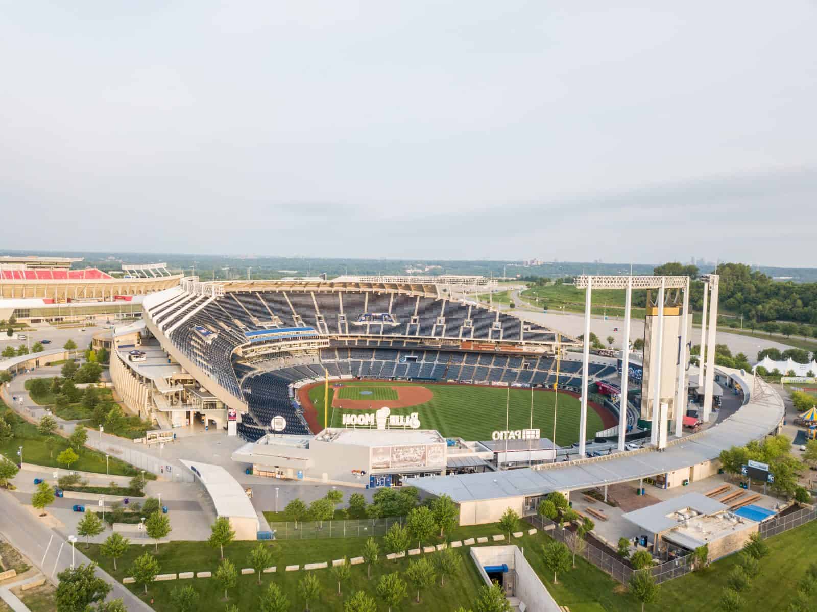 Aerial Drone Photos of Kauffman Stadium - Kansas City, Missouri