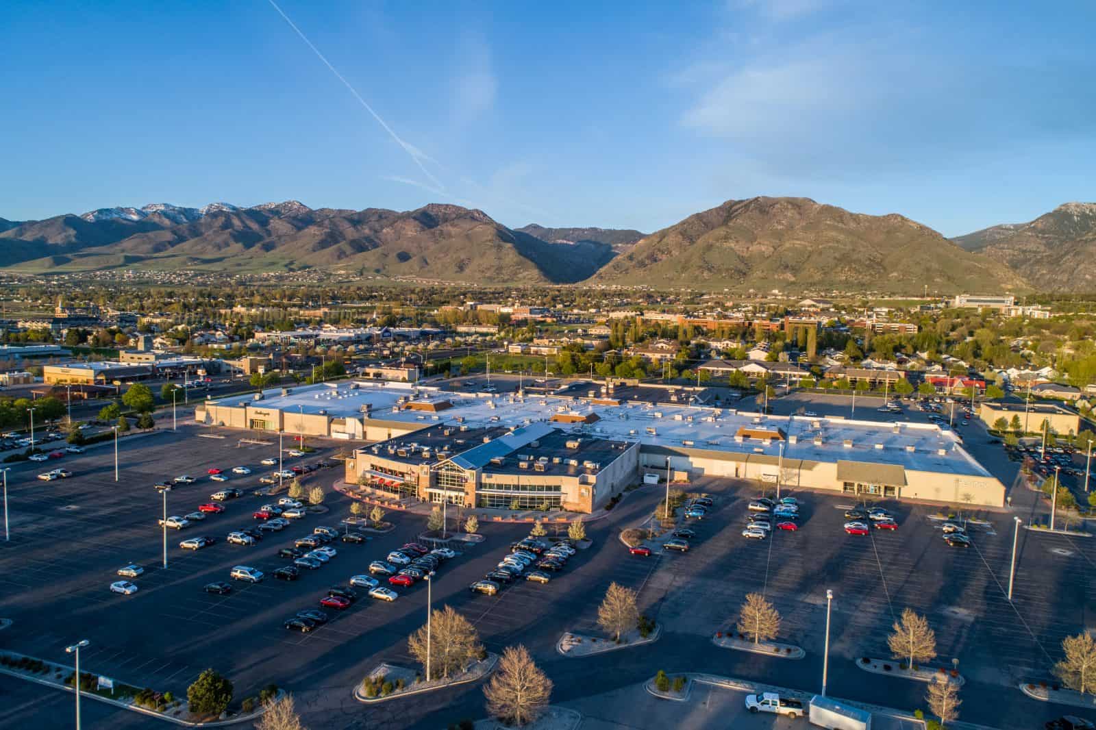 Drone Aerial Photography - Logan, Utah Shopping Center