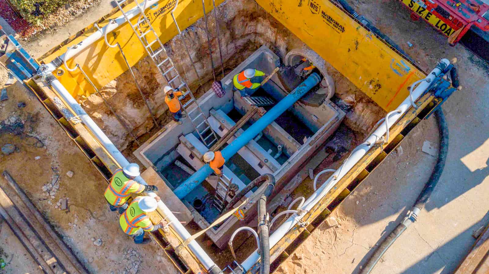 aerial photo of apartment complex under construction