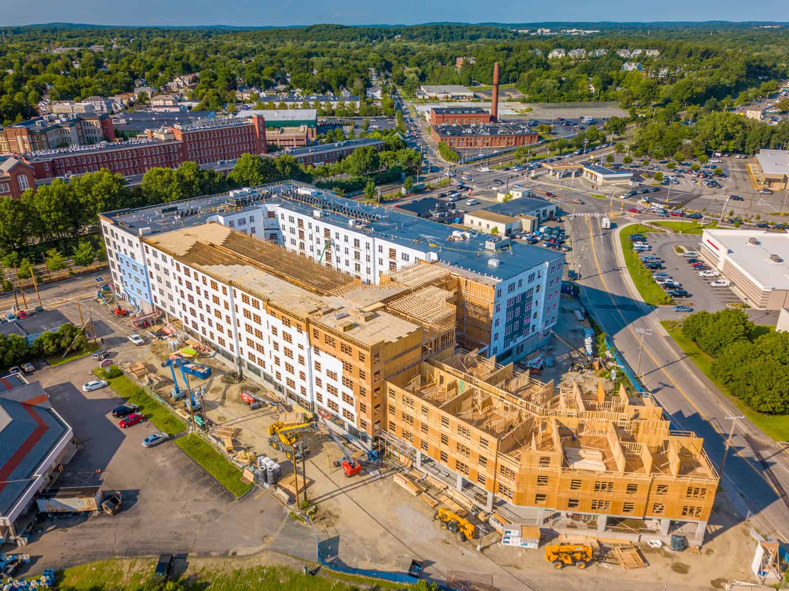 aerial drone photo of construction site