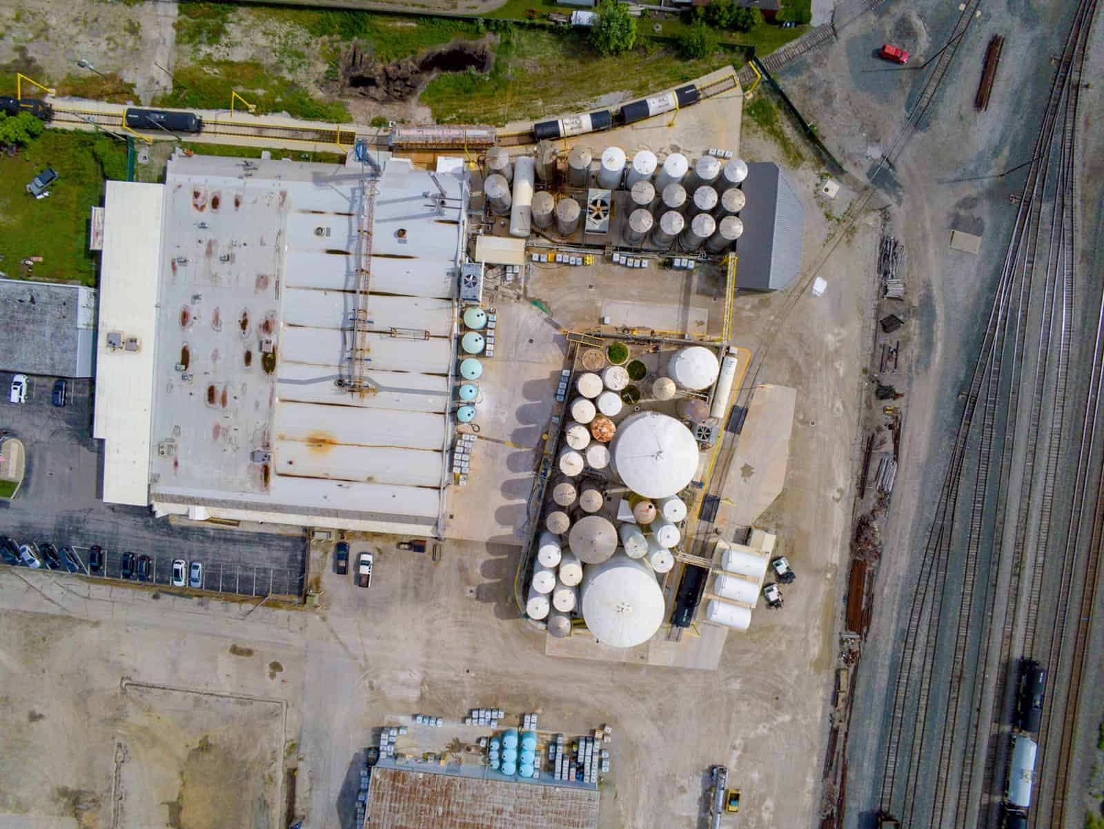 drone inspection photo of building