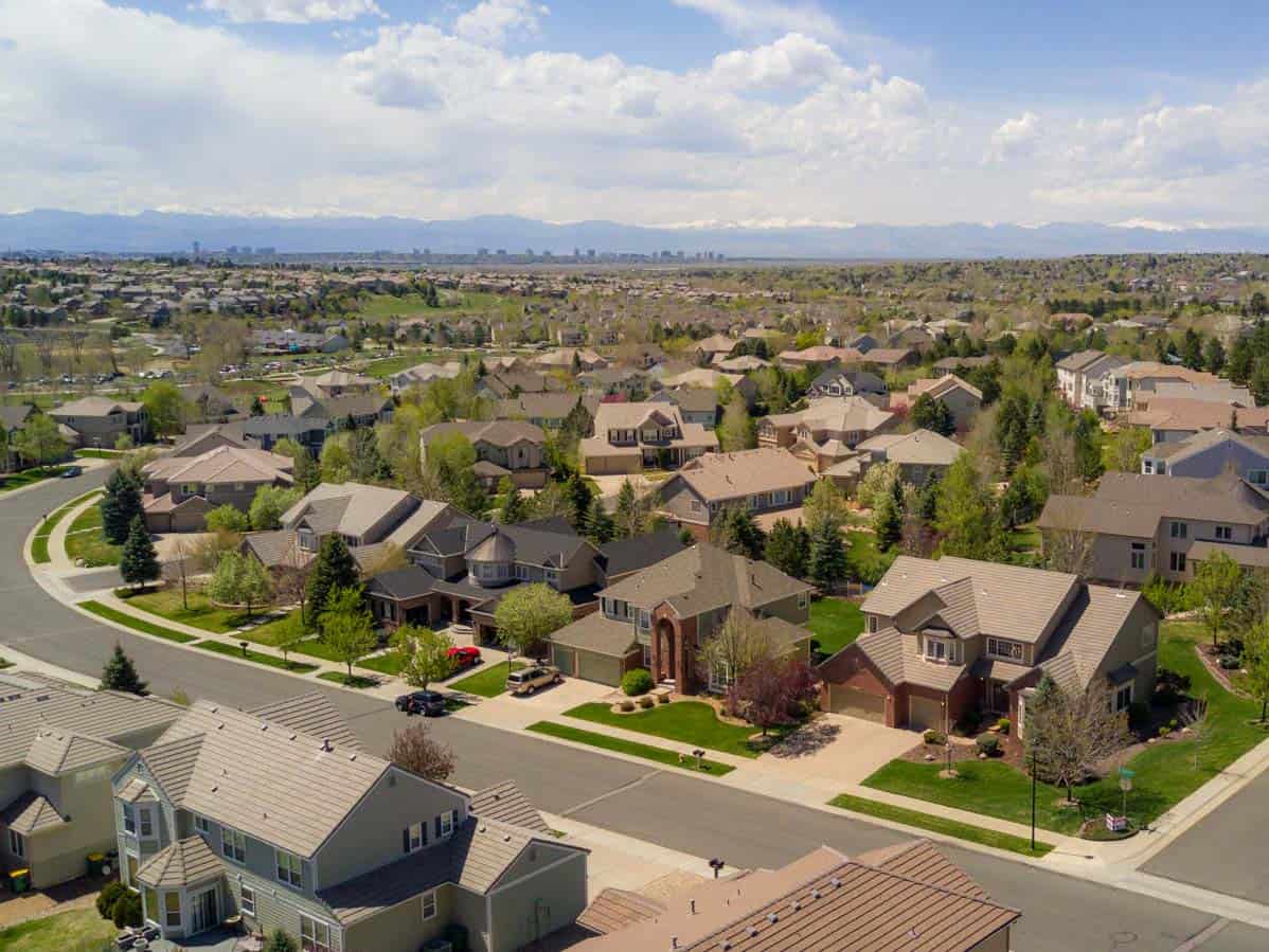 aerial drone photo of residential real estate property